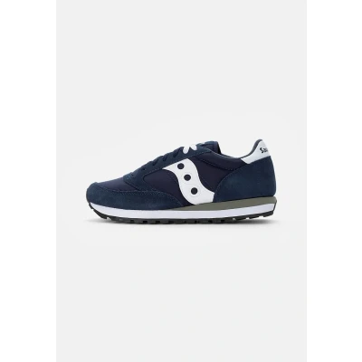 Image of Saucony JAZZ Original Unisex Trainers, Size: 10.5, Navy/white Textile/synthetics