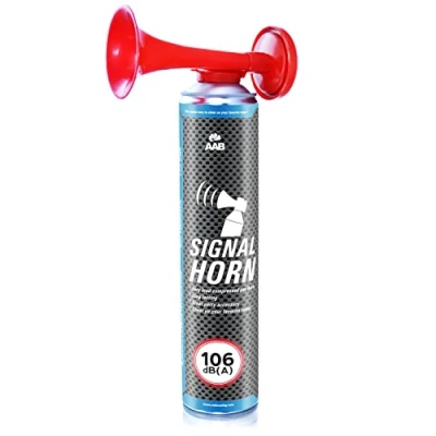 Image of AABCOOLING Signal Horn Loud Supporters Air Horn, Party Horns, Gas Long Lasting Hand Held Sport Accessory, Fan Noisemaker, Bull Up to 320 Short Sound Signals