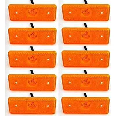 Image of 24/7Auto 10x AMBER ORANGE 24V side outline marker lights 4 LEDs trailer chassis truck lorry caravan