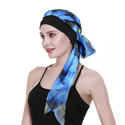 Image of FocusCare Cancer Headwear Scarves for Chemo Women Fitted Bandana Hair Loss Headwrap Cap