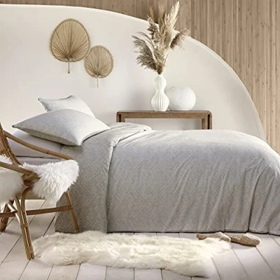 Image of Appletree Loft Kerala Relaxed Cotton Duvet Cover Set Single Bed Size in Linen