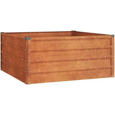 Image of vidaXL Garden Raised Bed Rusty 100x100x45 cm Corten Steel