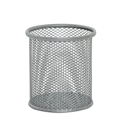 Image of Q Connect Mesh Pen Pot Silver KF00846