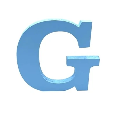 Image of Blue Wooden MDF Letter G Size 13cm Tall Free Standing Letters for Arts &amp; Crafts Personalized Name Decor
