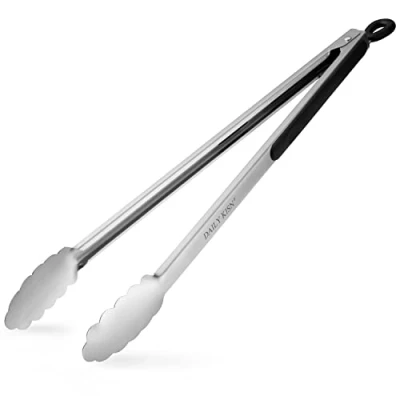 Image of Grill Tongs, 17 Inch Extra Long Kitchen Premium Stainless Steel Tongs for Cooking, Grilling, Barbecue/BBQ, Buffet (17&quot; 1PC)