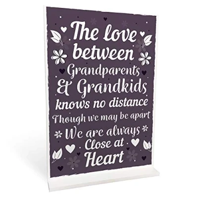 Image of RED OCEAN Nan and Grandad Gift Standing Plaque Grandma Grandpa Birthday Keepsake