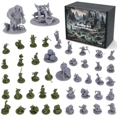 Image of Path Gaming Fantasy Goblins Set for DND Miniatures Figures RPG 28mm D&amp;D Dungeons and Dragons minis Bulk unpainted Monster Tabletop