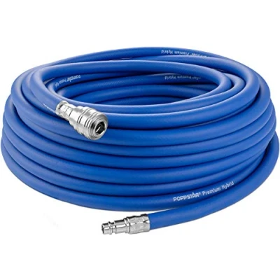 Image of Poppstar Compressed air line Hose 20 m (Hybrid PVC Polymer, Euro Standard Quick couplings, up to 300 PSI), Compressor 3/8&quot; Hose, Blue