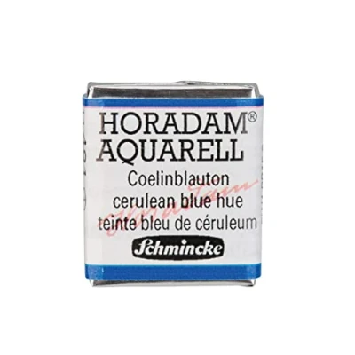 Image of Schmincke HORADAM® AQUARELL finest artists&#039; watercolour paints, 481 Cerulean blue, 14 044, 1/2 pan