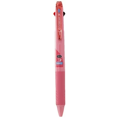 Image of Uni Ballpoint Pen Jetstream 3 Color Black, Red, Blue Ink 0.38mm, Baby Pink (SXE340038.68)