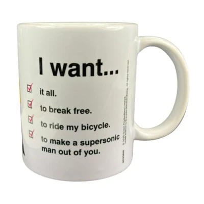 Image of Queen MG25898 (I Want Checklist) Mug, Multicolored