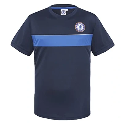 Image of Chelsea FC Official Gift Boys Poly T Shirt Navy 8 9 Years MB