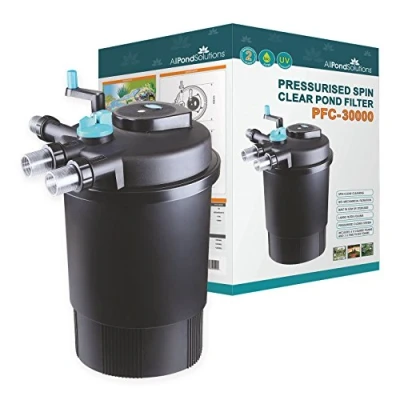 Image of AllPondSolutions Pressurised Koi Fish Pond Filter with UV Steriliser 2 in 1 Biological, Mechanical System Easy to Clean &amp; Maintain For Outdoor Ponds Up 30000 Litres PFC