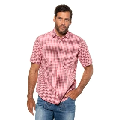 Image of JP 1880 Men&#039;s Checked Shirt 1/1, Salsa, L
