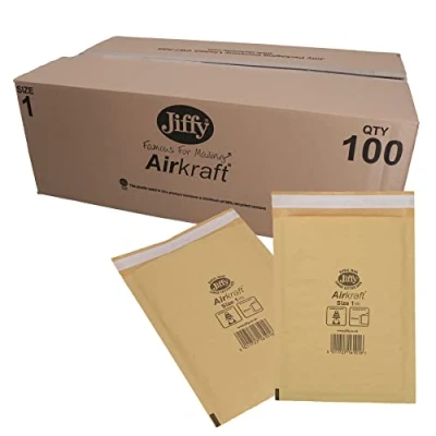 Image of AB Tools 100pk Genuine Gold Jiffy Bag Airkraft Bubble Padded Mail Envelope Size 1