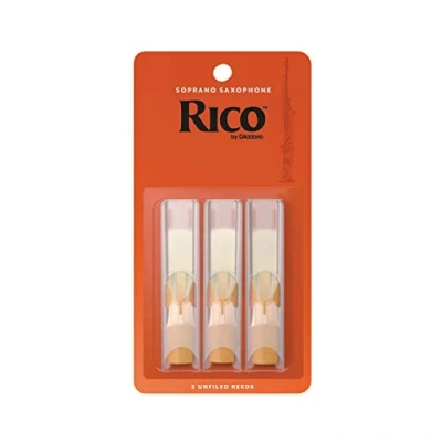 Image of D’Addario Woodwinds Rico Soprano Sax Reeds Saxophone Crafted for Beginners, Students, Educators Strength 2.5, Pack of 3