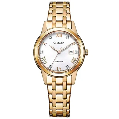 Image of Citizen Women Analogue Eco Drive Watch with Stainless Steel Strap FE1243 83A