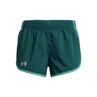 Image of Under Armour Girls&#039; Fly by Shorts, (449) Hydro Teal / Radial Turquoise Reflective, XS