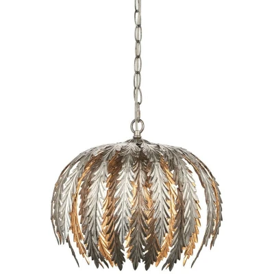 Image of Delphine Decorative Silver Layered Leaf Ceiling Pendant Light