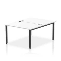 Image of Impulse Bench B2B 2 Person 1200 Black Frame Office Desk White