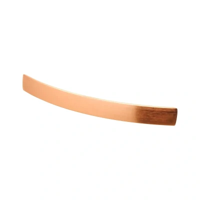 Image of Decoranddecor Loch Cupboard Handles Bow Shape Kitchen Curved Drawer Cabinet Door Modern Pulls 128mm Hole Centre, Satin Copper