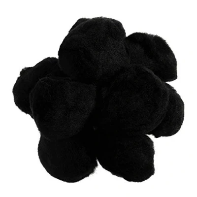 Image of 25 Black 50mm or 2in Craft Pom Poms Pompoms for Crafts
