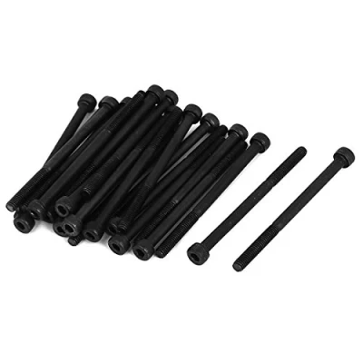 Image of Sourcingmap M4x60mm 12.9 Alloy Steel Hex Socket Screw Partially Threaded Bolt Black 25Pcs
