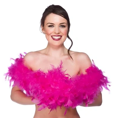 Image of Wicked Costumes Adult Unisex Feather Boa Fancy Dress Accessory Hot Pink