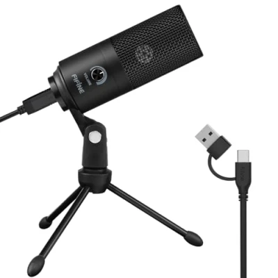 Image of FIFINE USB Microphone, Metal Condenser Recording Microphone for Laptop MAC or Windows Cardioid Studio Vocals, Voice Overs,Streaming Broadcast and YouTube Videos 669B