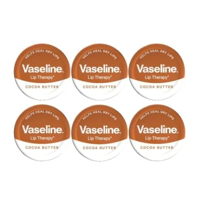 Image of MM Vaseline Lip Therapy Cocoa Butter 20g Pack of 6 + Free Skincare Sample