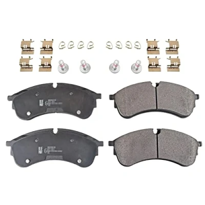 Image of 2N0698151A, 65508206001 Brake pad set BLUE PRINT ADV184279 Front Axle prepared for wear indicator with fastening material attachment