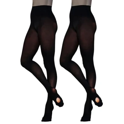 Image of Silky Dance 2 Pairs Ballet Convertible Tights (X Large) (Black)