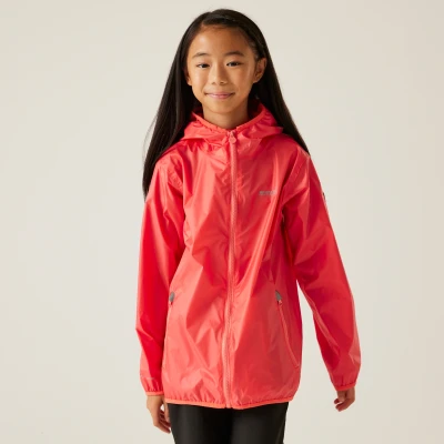 Image of Regatta Kids Lightweight Lever II Waterproof Packaway Jacket Peach Bloom, Size: 7 8 Years