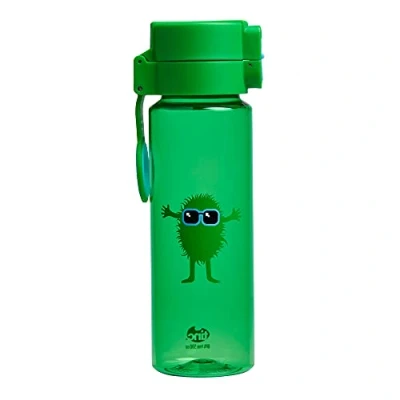 Image of Tinc Kids&#039; Hugga Tribal Character Design Flip and Clip Lockable Leak Proof Water Bottle, Green, 500 ml