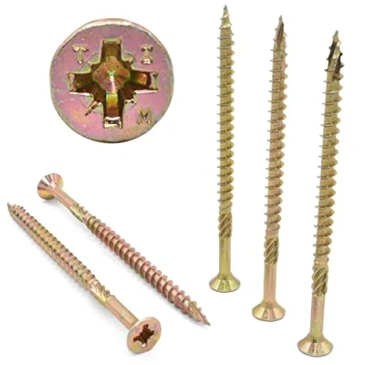 Image of 50, 5.0mm x 60mm, (10g), Premium &#039;Cutter Thread&#039; Wood Screws, POZI CSK, TIMBERFIX 360, Gold