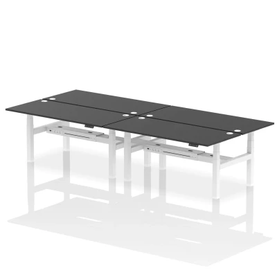 Image of Air B2B 1800x800mm Height Adjustable 4P Bench Desk CP Black/White