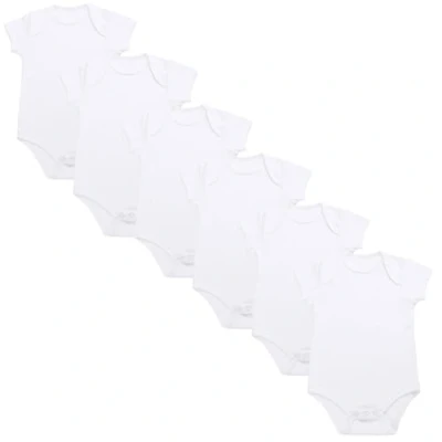 Image of Baby Bodysuits Cotton 6 Pack Short Sleeve White Vests Tops Boy Girl (White Pack, 9 Months)