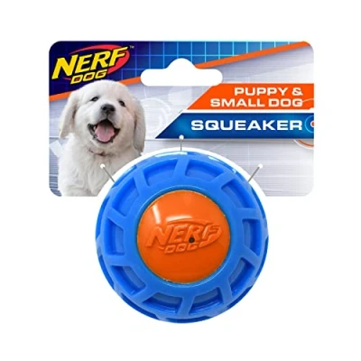 Image of Nerf Dog 2.5in TPR EXO Squeak Ball Blue/Orange