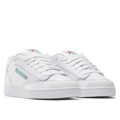 Image of Reebok Mens Classics BEAMS Club C Bulc Trainers in White Green Leather (archived) Size UK 6