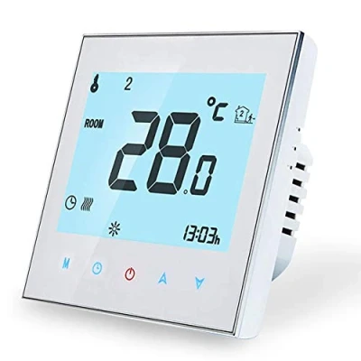Image of WiFi Smart Thermostat Compatible with Alexa Google Home Wireless Room for Boiler Gas Heating, LCD Touch Screen programmable Temperature Controller 3A (White)