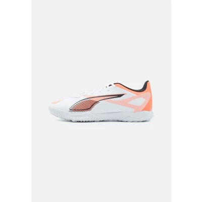 Image of PUMA Unisex Ultra 5 Play TT Soccer Shoe, White Black Glowing RED, 11 UK