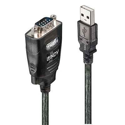 Image of LINDY 42686 USB to RS232 Serial Converter with COM Retention, Black