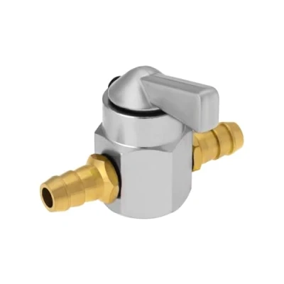 Image of VGOL 1PC Fuel Tap 8mm Metal Inline Petrol On off Switch for Motorcycle ATV Scooter Gas Petcock Valve Silver