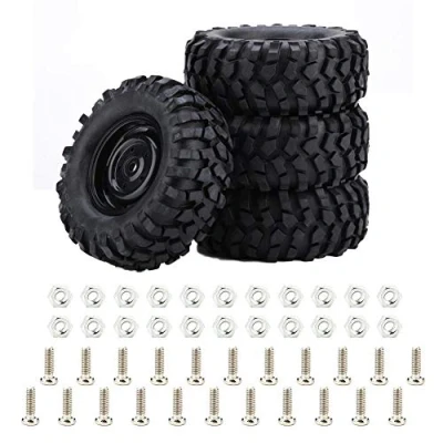 Image of RC Car Tires, 4 Pcs Tires Rubber Tyres for 1:10 Crawler Off road Remote Control Accessory Part