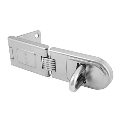 Image of Master Lock 720EURD Heavy Duty Outdoor Door Padlock Single Hinge Hasp, 16 x 4.5 cm, Silver