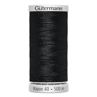 Image of Gutermann No 40 Sulky Rayon Embroidery Thread 500m 1234 Black Each