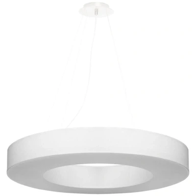 Image of Saturno Cylindrical Pendant Light White 70cm E27