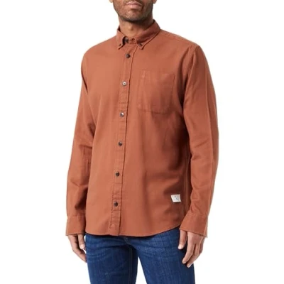 Image of Bestseller A/S Men&#039;s Jprblubrook Solid Twill Shirt L/S Casual, Cambridge Brown/Fit: Comfort fit, M