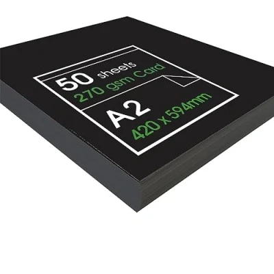 Image of Artway Enviro Recycled A2 Black Card Ideal for Presentation, Display, Mounting Drawing and Illustration 270gsm (50 Sheets)