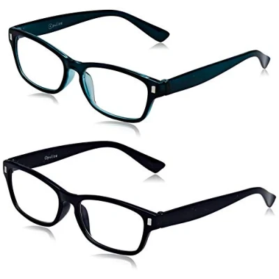 Image of The Reading Glasses Company Dark Blue Aquamarine Readers Value 2 Pack Mens Womens RR77 3Q +1.00